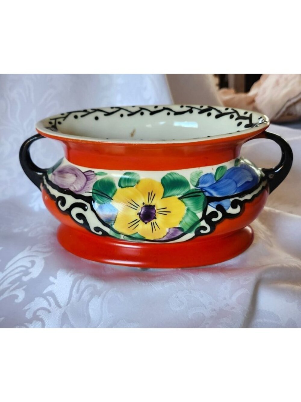 Ditmar Urbach #10568 Art Deco Ceramic Vase/Planter Czechoslovakia 1930s